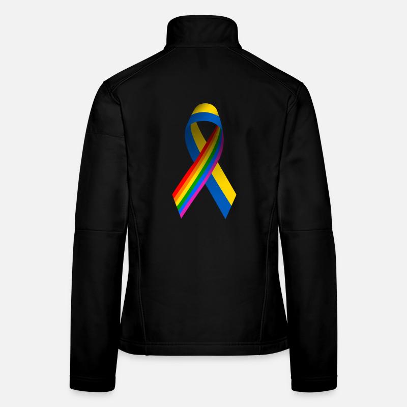 Ukrainische Schleife mit Regenbogenfahne Frauen Softshelljacke