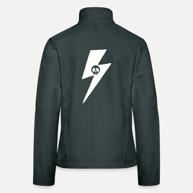 Crâne et éclair blanc Veste en tissu softshell Femme