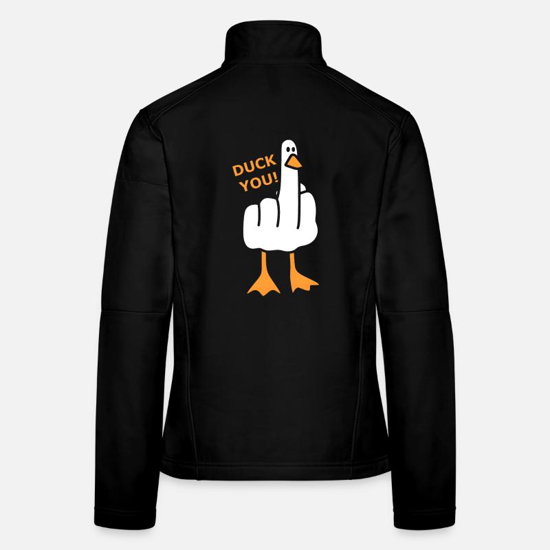Freche Ente - Duck You! - Frauen Softshelljacke - Schwarz