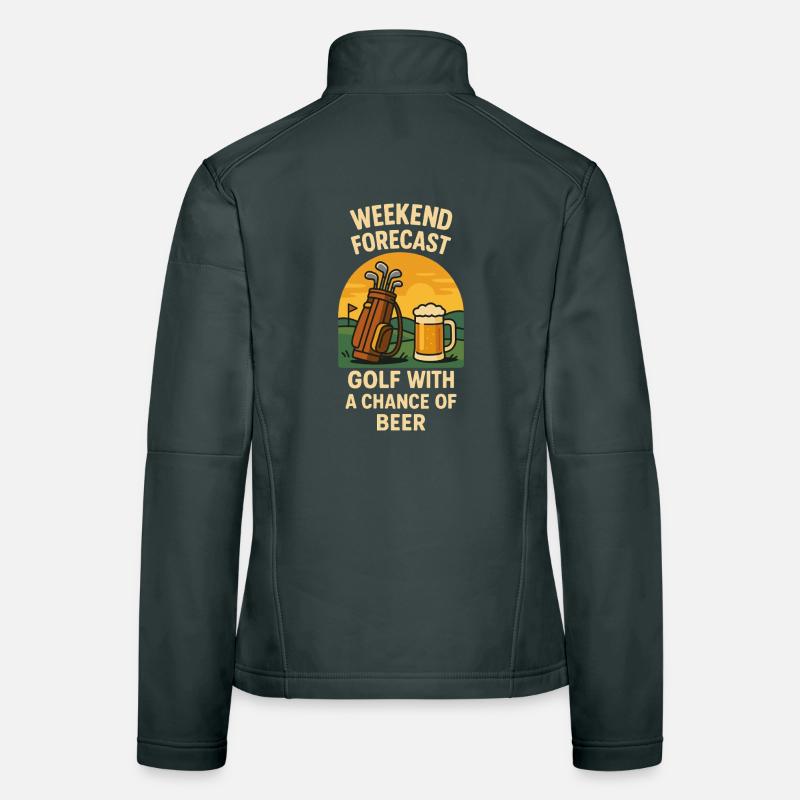 Prévisions du week-end Golf avec une chance de bière Veste en tissu softshell Femme