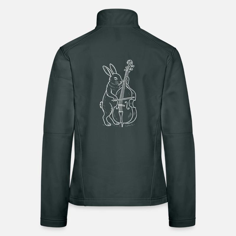 Rabbit spielt Kontrabass Frauen Softshelljacke