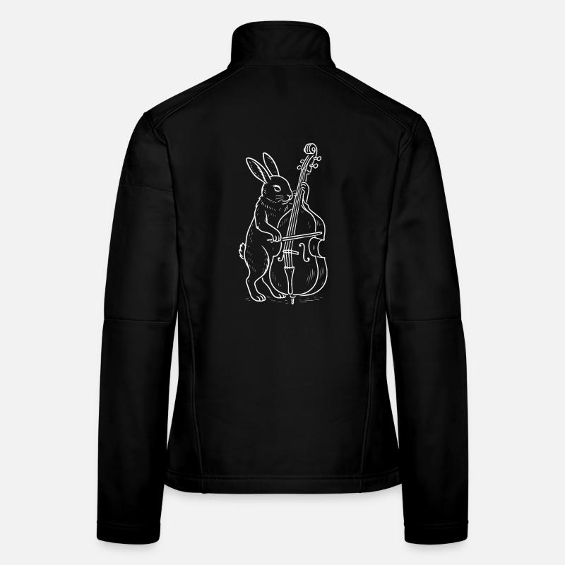 Rabbit spielt Kontrabass Frauen Softshelljacke