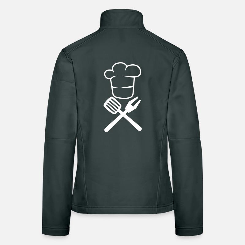 Professional Grill Master Chef Hat BBQ Design Women's Softshell Jacket