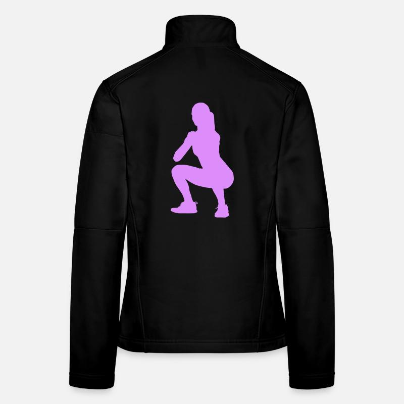 Squat Silhouette Figure Women's Softshell Jacket