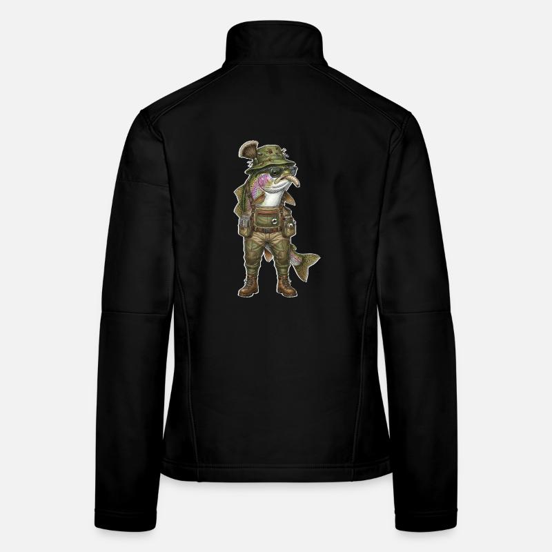Regenbogenforelle Forelle Angeln Fliegenfischen Frauen Softshelljacke