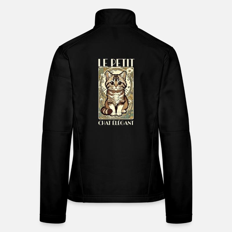 Le Petit Chat Élégant – Jugendstil Katze - Frauen Softshelljacke - Schwarz