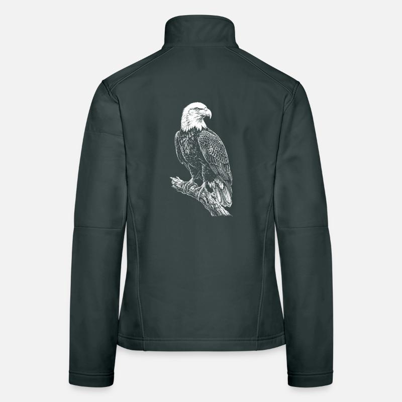 Perched Eagle Silhouette Women's Softshell Jacket