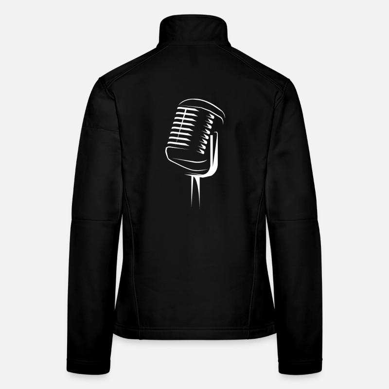 microphone icon illustration graphic icon musician Women's Softshell Jacket