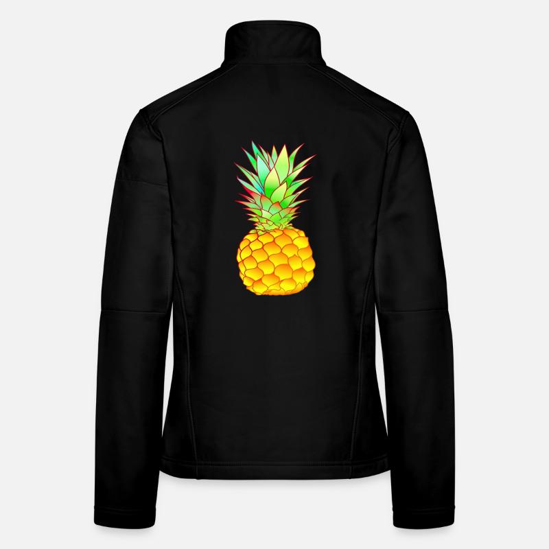 ananas tropical coloré Veste en tissu softshell Femme