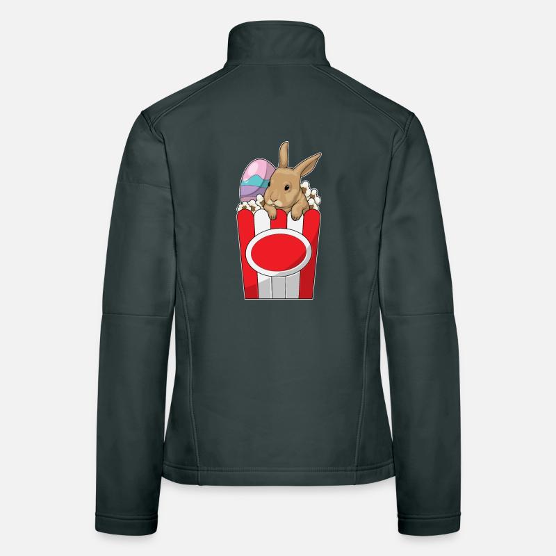 Lapin Pâques Oeuf de Pâques Popcorn Veste en tissu softshell Femme