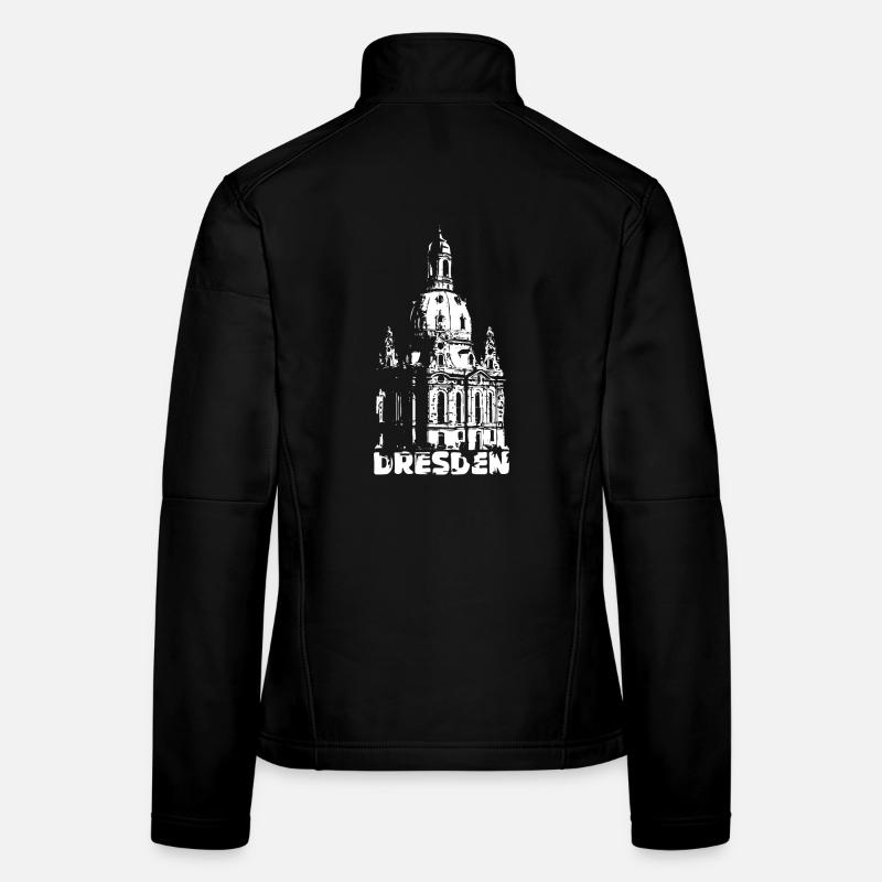 Dresde Frauenkirche Souvenir Logo Dresdner Symbole Veste en tissu softshell Femme