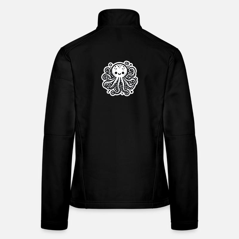 Krake Octopus weiß Sticker Frauen Softshelljacke