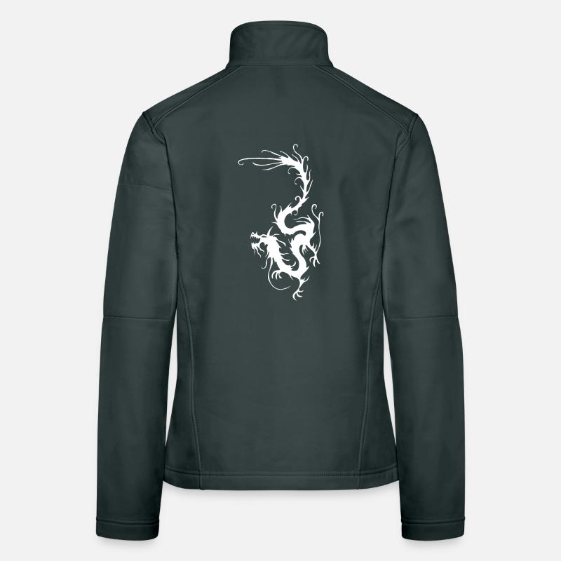 Weißer Rauch Drache Frauen Softshelljacke