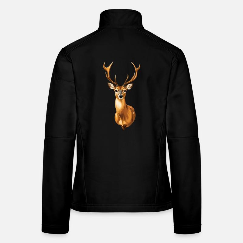Prächtiges Rehlein - Frauen Softshelljacke - Schwarz