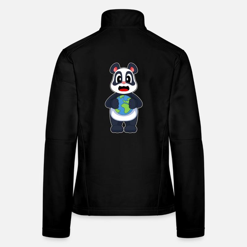 Globe terrestre panda Veste en tissu softshell Femme