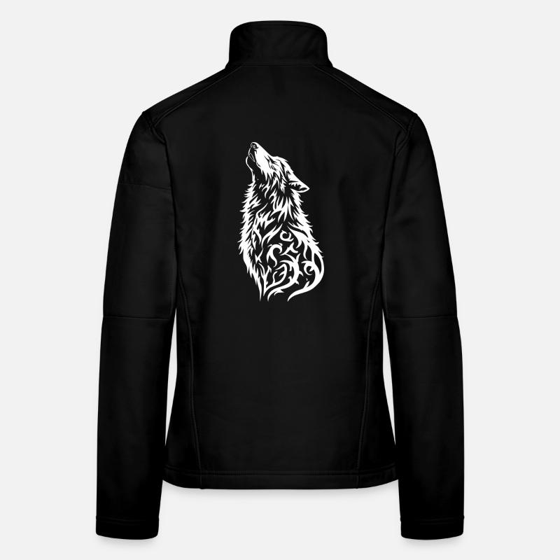 Wildes Wolfkopf Tattoo Design - Frauen Softshelljacke - Schwarz