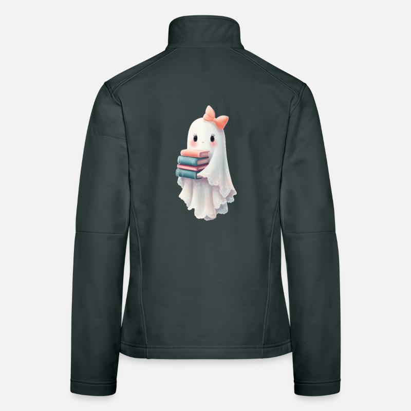 Ghost Halloween Books Women's Softshell Jacket