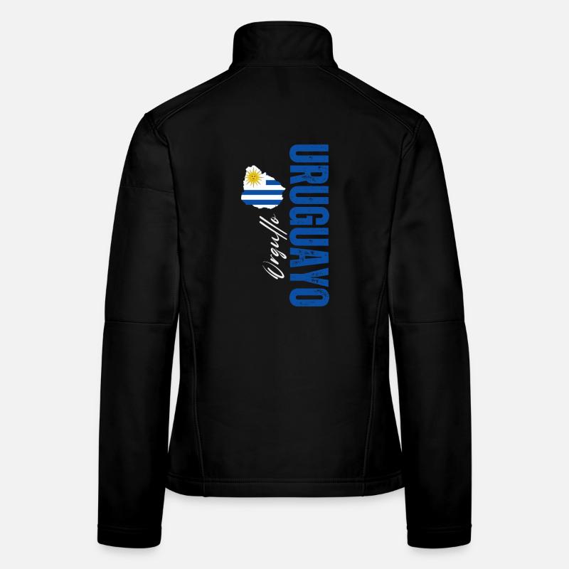 Uruguayischer Stolz, vertikales Design - Frauen Softshelljacke - Schwarz