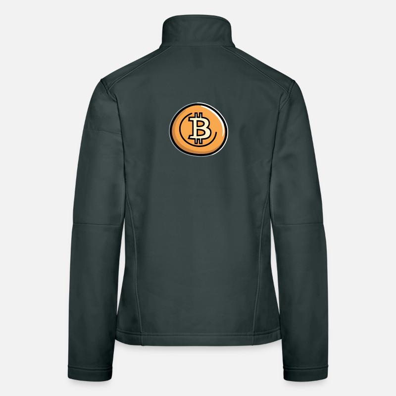 Bitcoin Münzkunst Emblem Frauen Softshelljacke