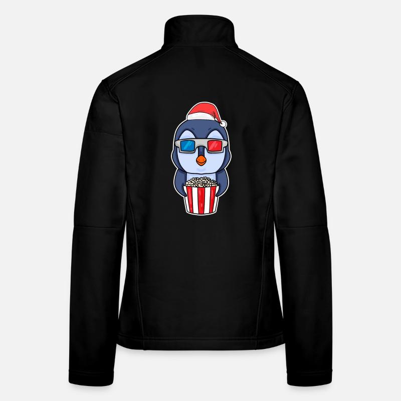 Pingouin 3d cinéma soirée cinéma Noël Veste en tissu softshell Femme