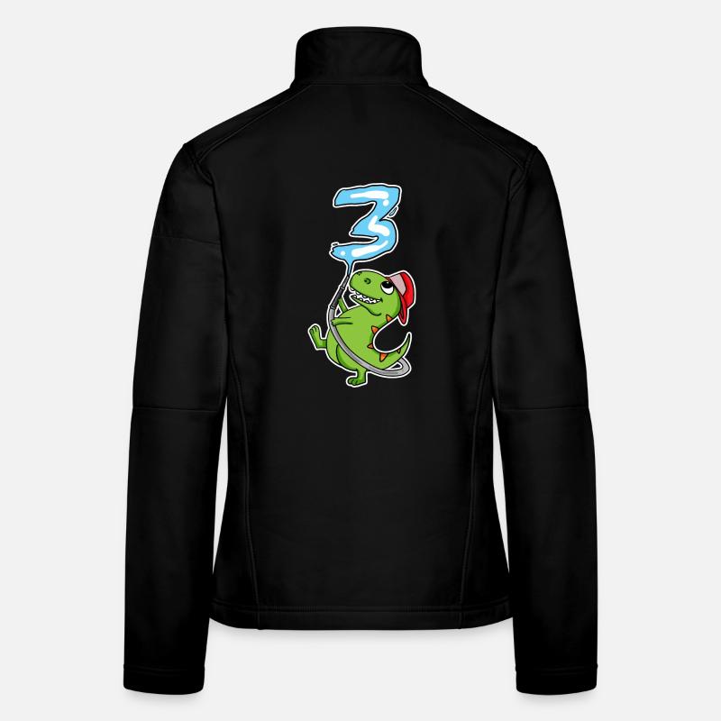 3rd Birthday Dinosaur Firefighter Gift Women's Softshell Jacket