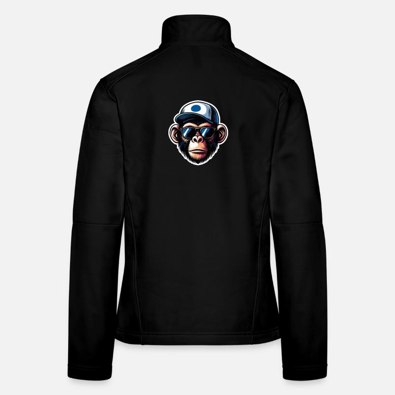 Monkey Glasses Cap Women's Softshell Jacket
