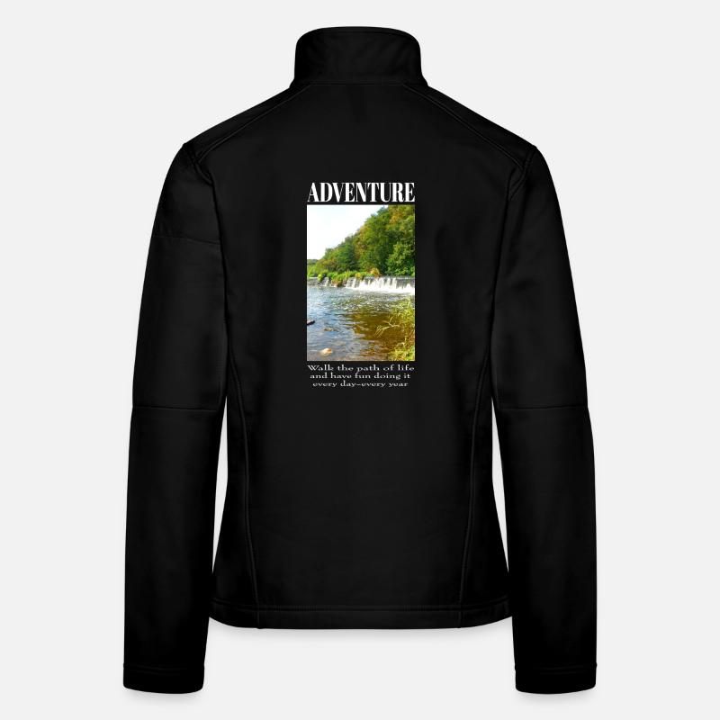 Paysage fluvial aventure nature avec cascade Veste en tissu softshell Femme