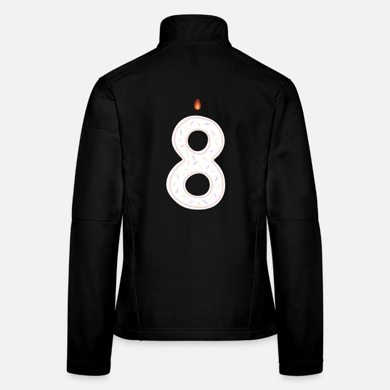 Bunte Geburtstagszahl 8 Kerzendesign Frauen Softshelljacke