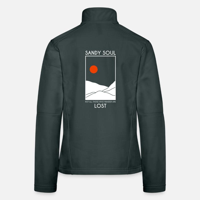 Déserts de sable / dunes de sable avec un soleil rouge Veste en tissu softshell Femme
