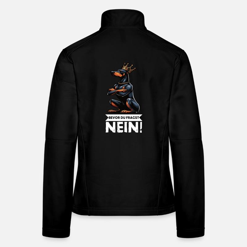 Avant de demander au propriétaire de doberman Veste en tissu softshell Femme