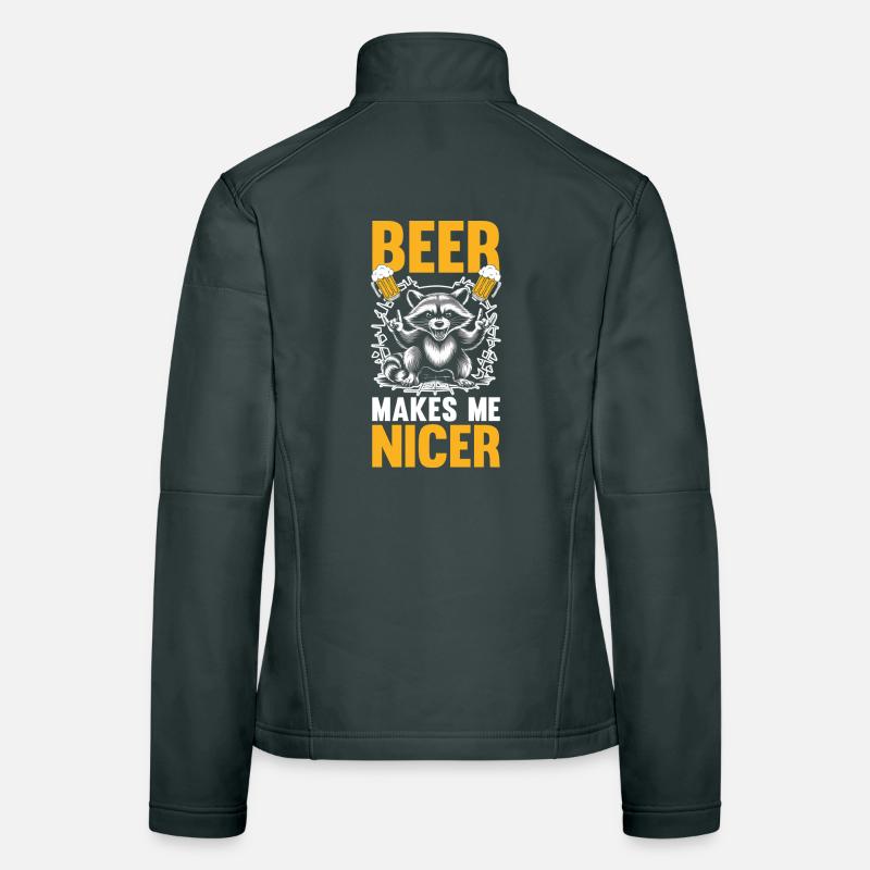 La bière panda trash me rend un raton laveur plus gentil Veste en tissu softshell Femme