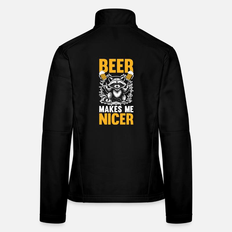 La bière panda trash me rend un raton laveur plus gentil Veste en tissu softshell Femme