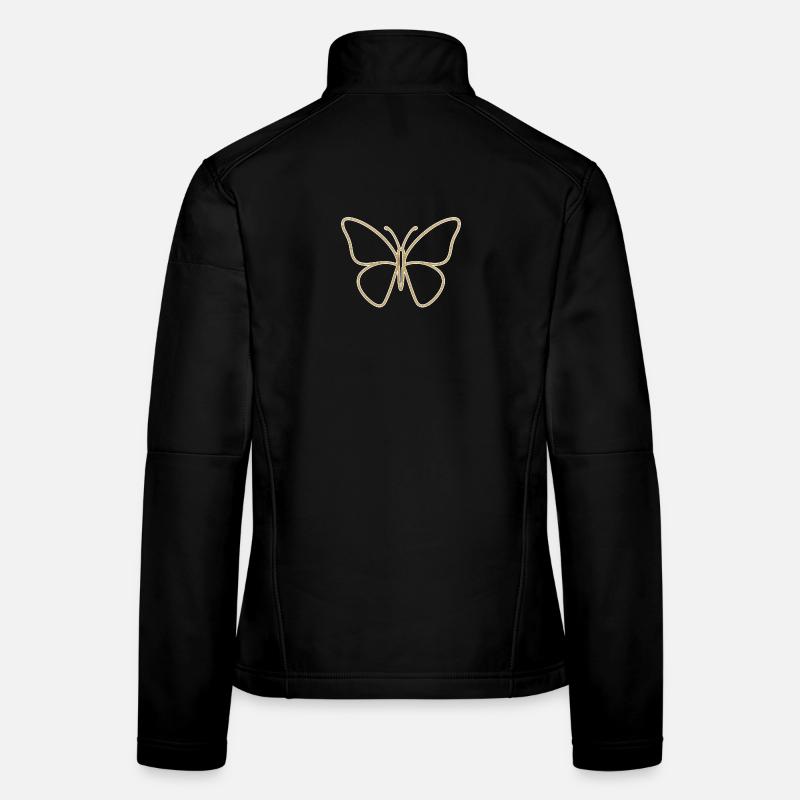 Goldene Schmetterlingssilhouette - Frauen Softshelljacke - Schwarz
