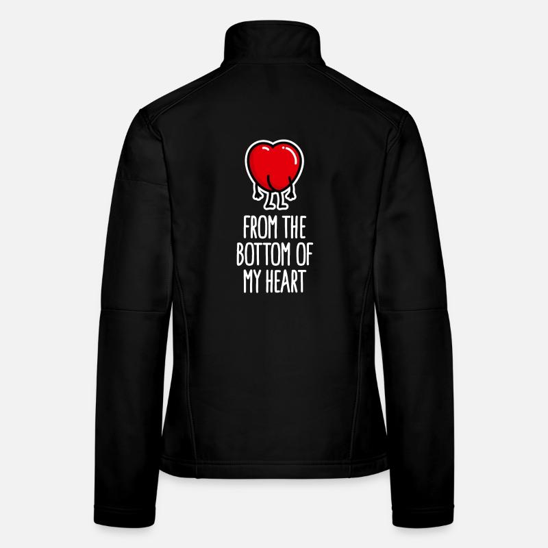 Drôle de Saint-Valentin Ass Heart dessin animé Veste en tissu softshell Femme