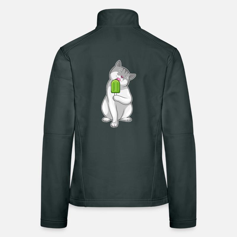 Katze Eis am Stiel Frauen Softshelljacke