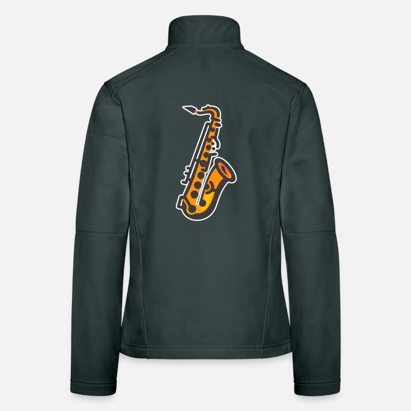 Graphisme pour saxophone Veste en tissu softshell Femme