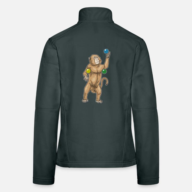 Monkey juggler juggling Women's Softshell Jacket