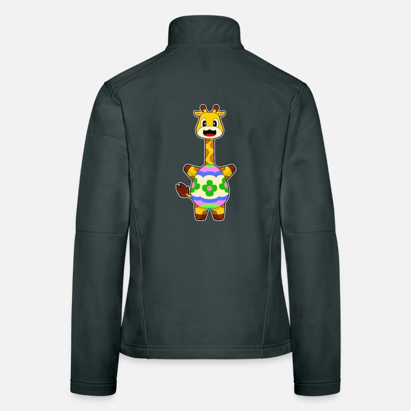 Giraffe Easter Easter Egg Women's Softshell Jacket