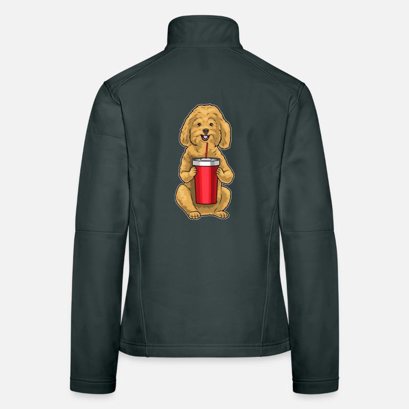 Tasse de caniche à emporter Veste en tissu softshell Femme