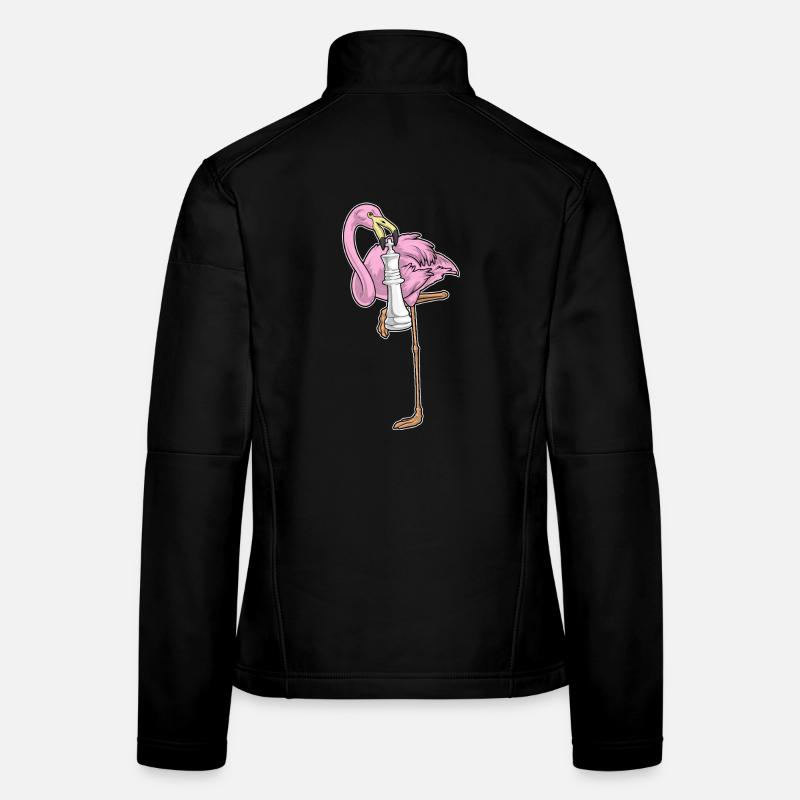Flamingo Chess Piece King Chess Veste en tissu softshell Femme
