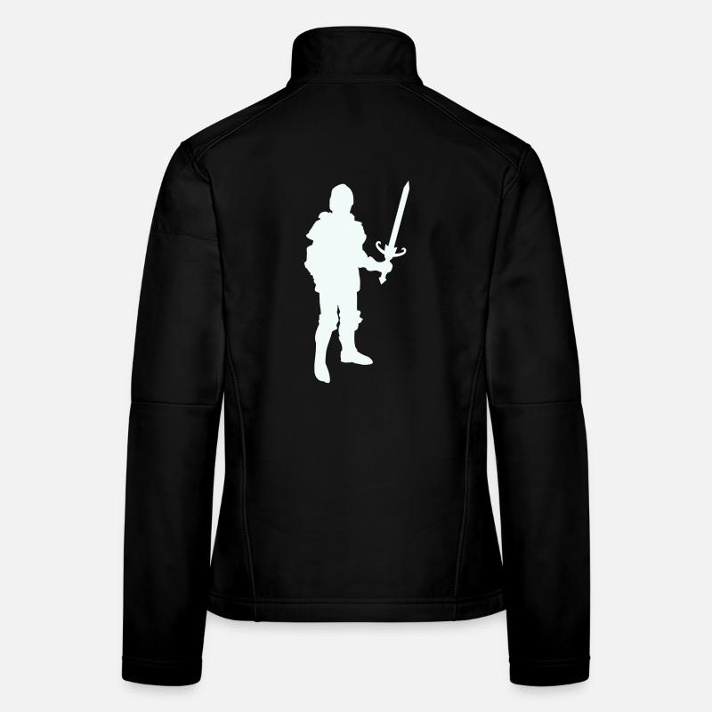 Knight hero silhouette with long sword Women's Softshell Jacket