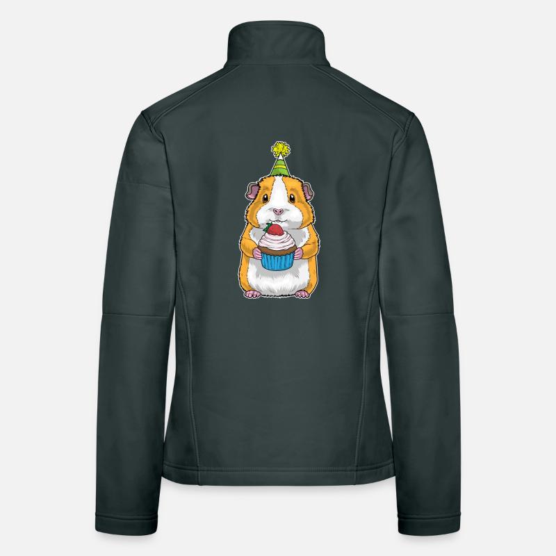 Cupcake d’anniversaire cochon d’Inde Veste en tissu softshell Femme