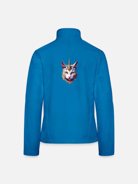 Collection chat licorne 1 - Veste en tissu softshell Femme - noir - Dos