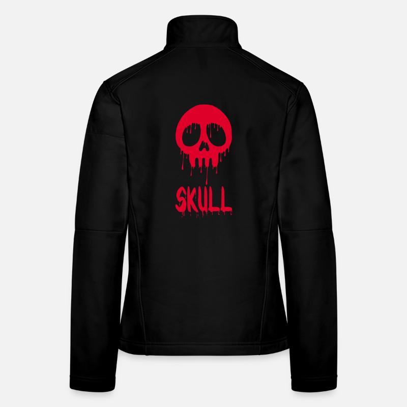 Red Graffiti Skull Manga Women's Softshell Jacket