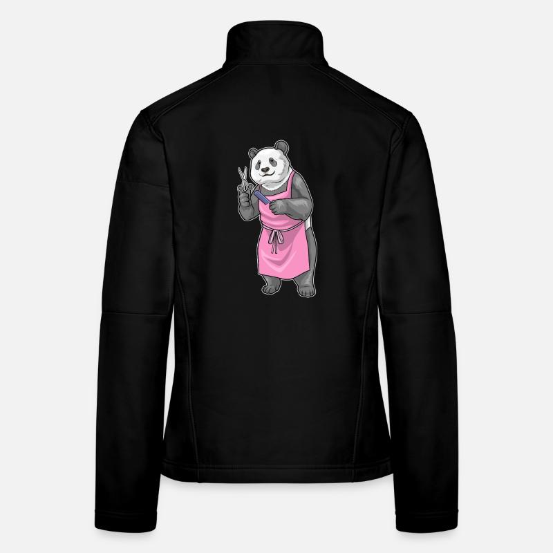 Panda Coiffe Ciseaux Peigne Veste en tissu softshell Femme