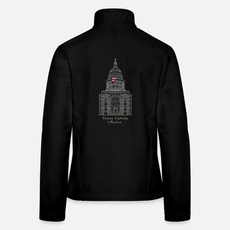Austin, dessin du Capitole du Texas, États-Unis Veste en tissu softshell Femme