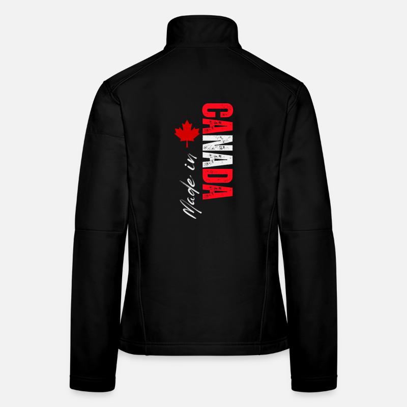 Fabriqué au Canada, design vertical Veste en tissu softshell Femme