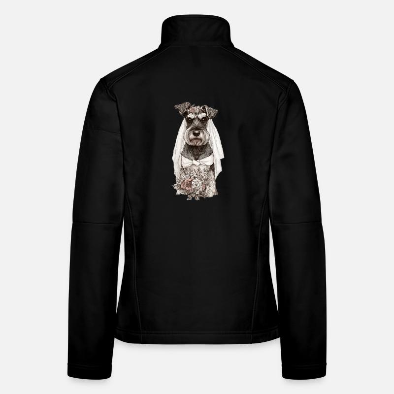 Schnauzer Braut mit Blumen Frauen Softshelljacke