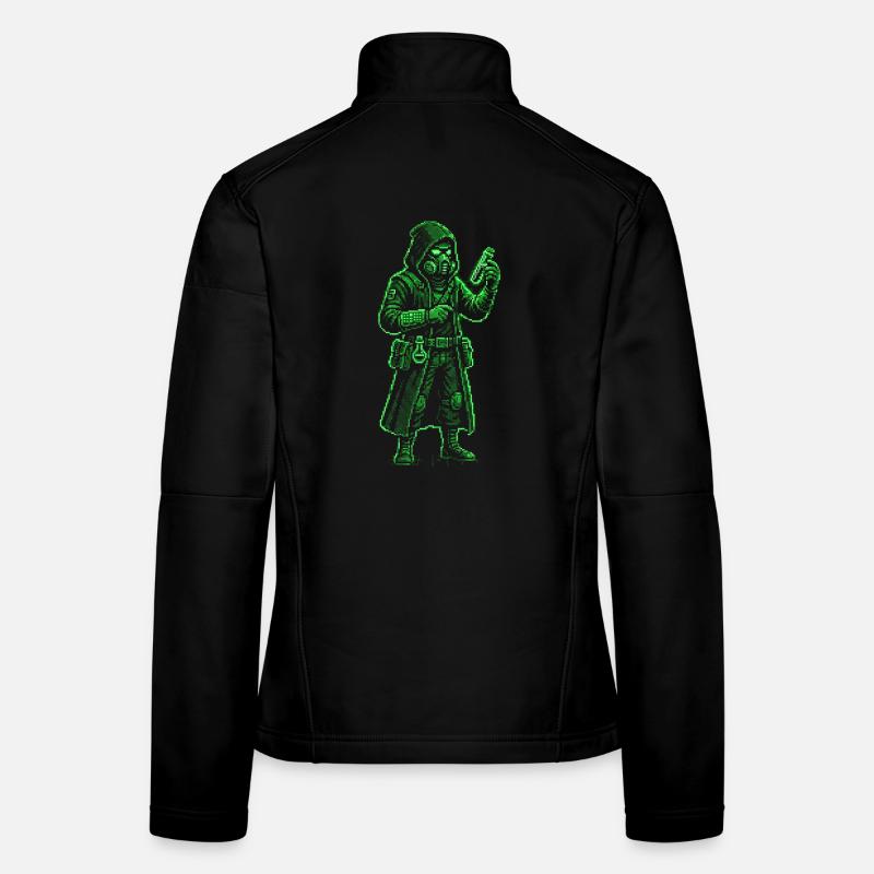Punk Apothécary Pixel Art Hacker rétro Veste en tissu softshell Femme