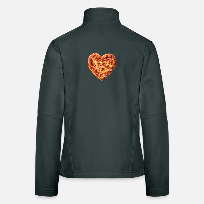Heart Pepperoni Pizza Pattern Women's Softshell Jacket